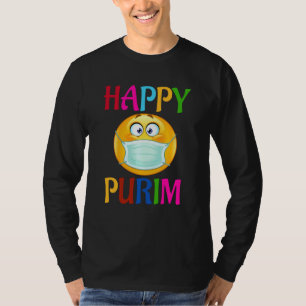 Camiseta Feliz Purim Costume Engraçado Máscara Judaica