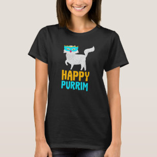 Camiseta Feliz Purim Idea Engraçado Gato Hebraico Judeu H