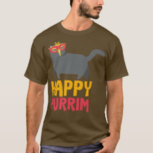 Camiseta Feliz Purim Idea Engraçado Gato Hebraico Judeu H
