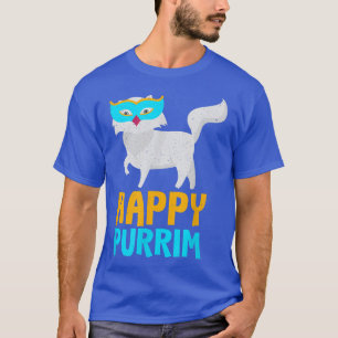Camiseta Feliz Purim Idea Engraçado Gato Hebraico Judeu H