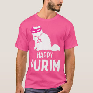 Camiseta Feliz Purim Idea Engraçado Gato Hebraico Judeu H