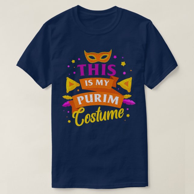 Camiseta Feliz Purim Idea Máscara Bonita Hebraico Judeu H (Frente do Design)