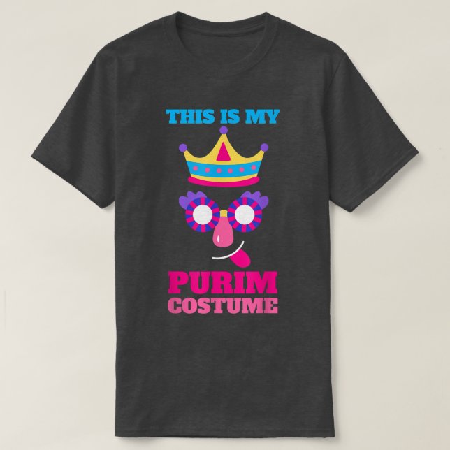 Camiseta Feliz Purim Idea Máscara Bonita Hebraico Judeu H (Frente do Design)