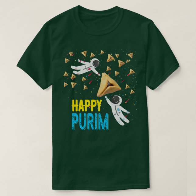 Camiseta Feliz Purim Judeu Engraçado Hamantaschen Gift Puri (Frente do Design)