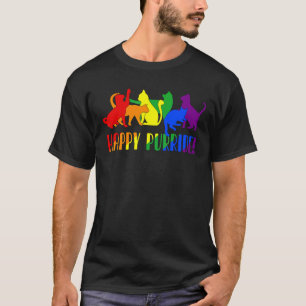 Camiseta Feliz Purride Cat Kitten Pride Lgbt Mês