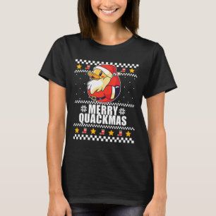 Camiseta Feliz Quackmas Natal Pato Papai Noel Meme