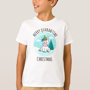 Camiseta Feliz Quarantine Christmas Unicorn