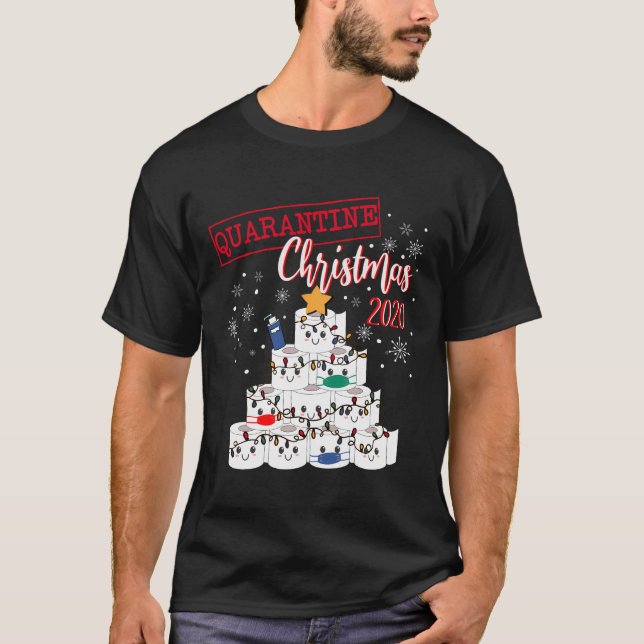 Camiseta Feliz Quarantine Natal 2020 Funny Xmask (Frente)