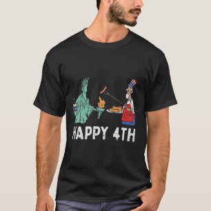 Camiseta Feliz Quarta Estátua da Liberdade Tio Sam Engraçad