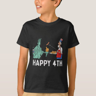 Camiseta Feliz Quarta Estátua da Liberdade Tio Sam Engraçad