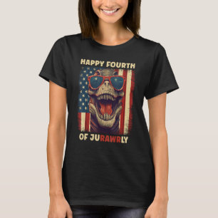Camiseta Feliz Quarto De JuRAWRly 4 De Julho Dinossaur Rex