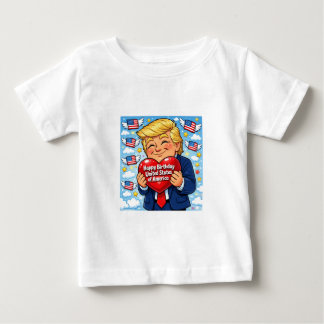 Camiseta Feliz Quatro de Julho Trump Ama EUA