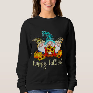 Camiseta Feliz Queda Os Gnomos Pumpkin Outono Obrigados de