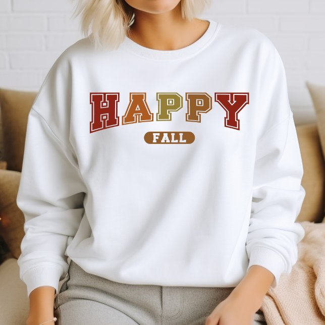 Camiseta Feliz Queda Tendência Autumn Varsity Sweatshirt (Criador carregado)