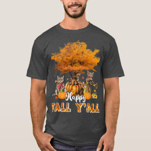 Camiseta Feliz Queda Todos Os Gatos Engraçados Autumn Lover