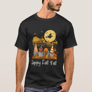Camiseta Feliz Queda Todos os Gnomos Amigo Pumpkin Engraçad