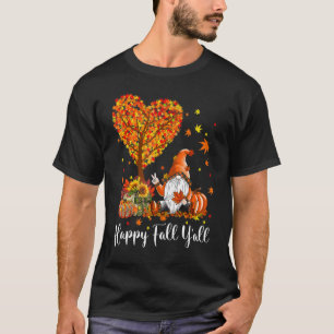 Camiseta Feliz Queda Todos Os Gnomos Pumpkin Autumn Vibes O