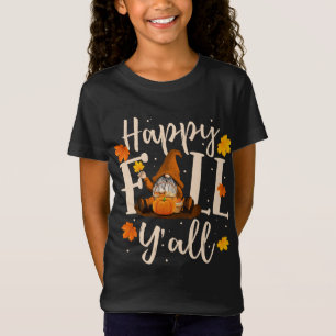 Camiseta Feliz Queda Todos Os Gnomos Pumpkin Autumn Vibes O