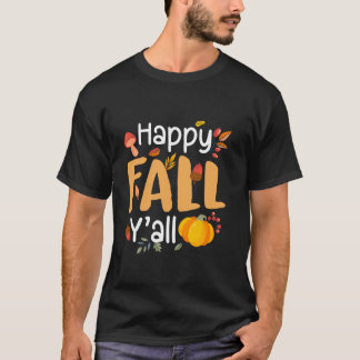 Camiseta Feliz Queda Todos Pumpkin Outono Ação de Graças Ol