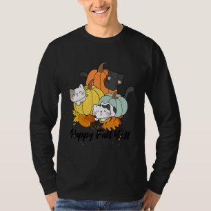 Camiseta Feliz Queda Todos Vocês Gatinhos Bonitos Outono Gr