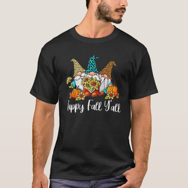 Camiseta Feliz Queda Vocês Todos Camarão Gnomo Leopard Pump (Frente)
