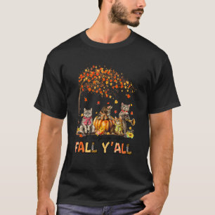 Camiseta Feliz Queda Vocês Todos Engraçados Gatos Autumn Pu