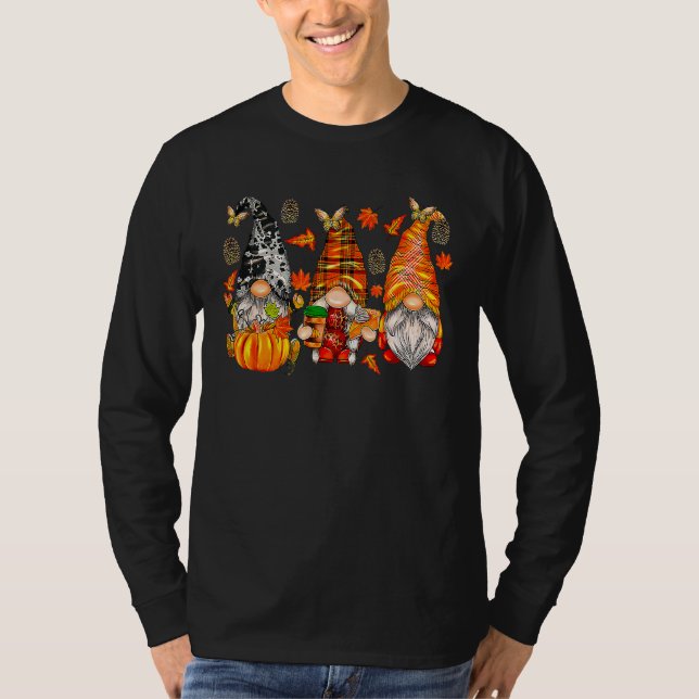 Camiseta Feliz Queda, vocês todos Gnomo Pumpkin Truck Obrig (Frente)