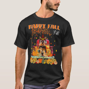 Camiseta Feliz Queda Vocês Yorkie Cachorro No Caminhão Pump