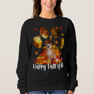 Camiseta Feliz Queda Yall Ação de Graças Chihuahua Pilgrim