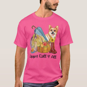 Camiseta Feliz Queda Yall Corgi Cachorro Mamãe Pumpkin Cai 