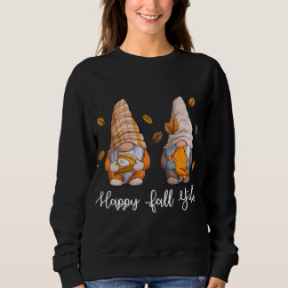 Camiseta Feliz Queda Yall Gnomes Com Pumpkin Para O Outono