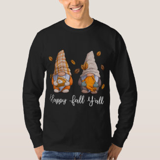 Camiseta Feliz Queda Yall Gnomes Com Pumpkin Para O Outono 