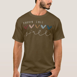 Camiseta Feliz Queda Yall - Letra Cute Autumn Graphic It Fa