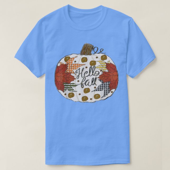 Camiseta Feliz Queda Yall Maple Leaf Pumpkin Autumn Tha (Frente do Design)