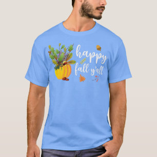 Camiseta Feliz Queda Yall Pumpkin Bonito Sai do outono Se