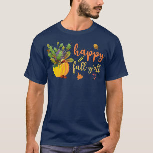 Camiseta Feliz Queda Yall Pumpkin Bonito Sai do outono Se