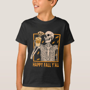 Camiseta Feliz Queda Yall Women Halloween Skelipkin S