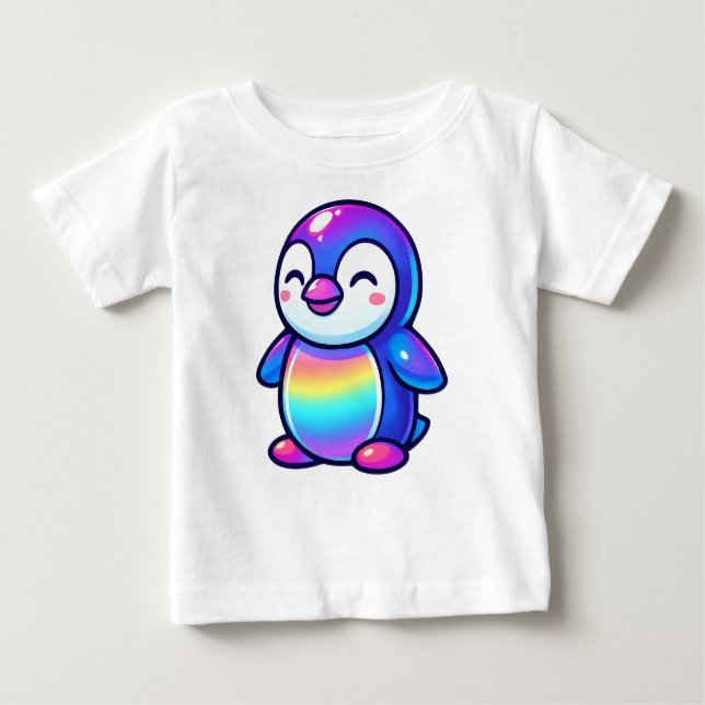 Camiseta Feliz Rainbow Penguin (Frente)