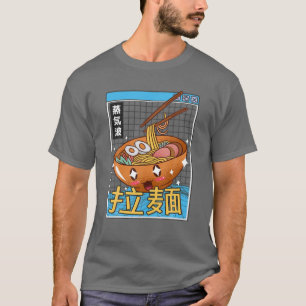 Camiseta Feliz Ramen Bowl Digital Japão Estilo Otaku Anime