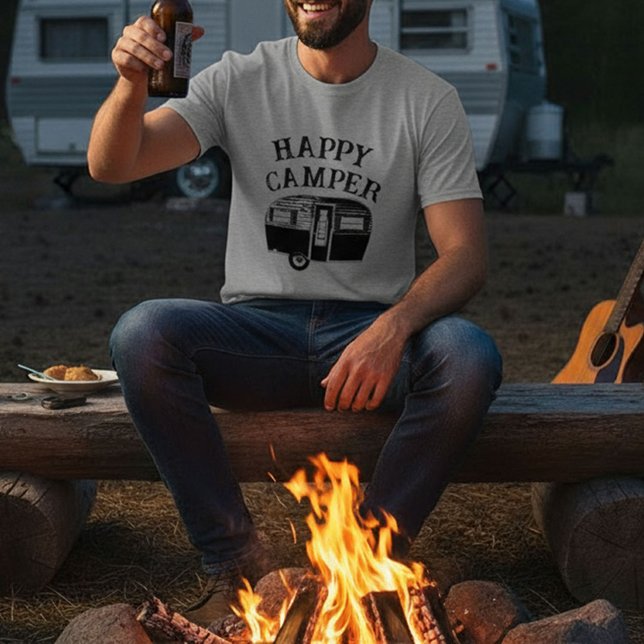 Camiseta Feliz Reboque de Acampamento (Criador carregado)