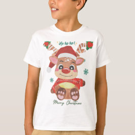 Camiseta Feliz Reindeer de Natal - Festivo e Divertido!