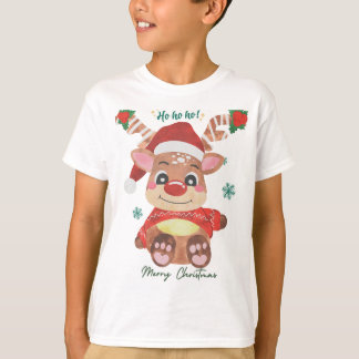 Camiseta Feliz Reindeer de Natal - Festivo e Divertido!