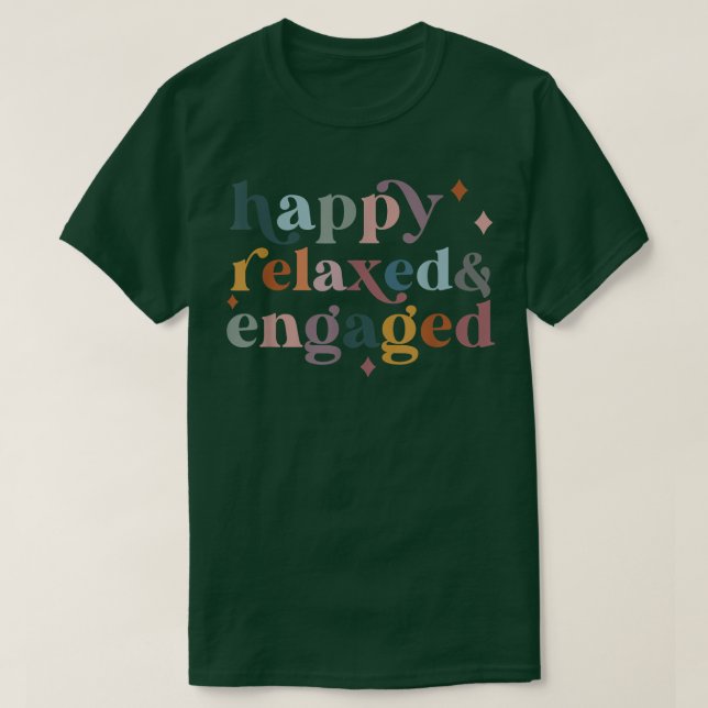 Camiseta Feliz Relade Envolvido Engraçado De Volta À Escola (Frente do Design)