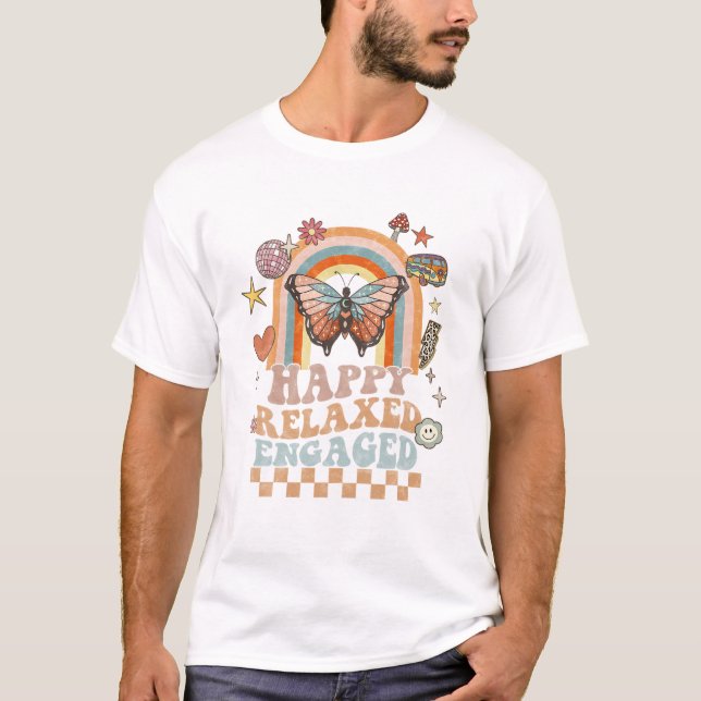 Camiseta Feliz Relaxado Engajado ABA (Frente)