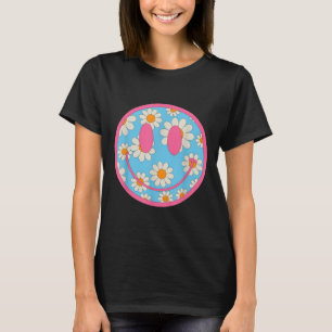 Camiseta Feliz Retro Daisy Smile Face Cara Com Homens Estét