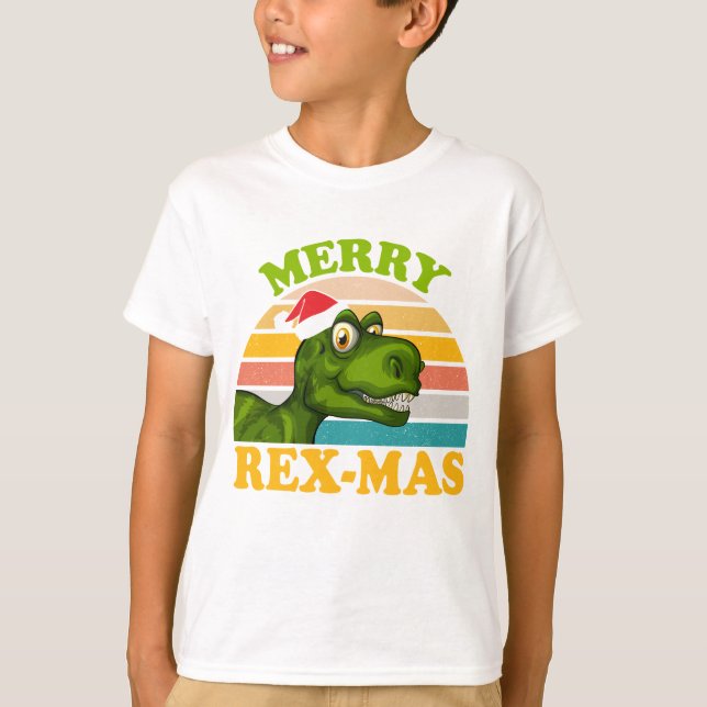 Camiseta Feliz Rex-mas Natal Dinossauro Cute Dino (Frente)