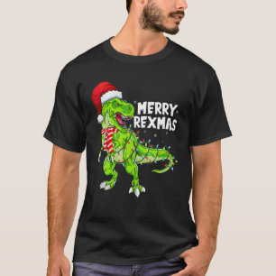 Camiseta Feliz Rexmas Pajamas Árvore de Natal Dinossauro