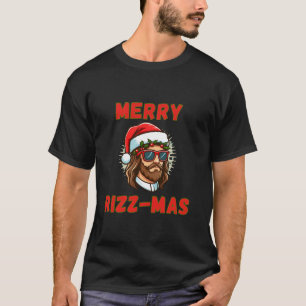 Camiseta Feliz Rizz Mas Engraçado Natal Jesus Cristo Fu