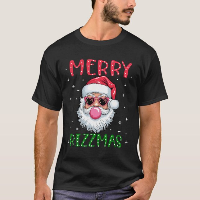 Camiseta Feliz Rizzmas Charisma Natal Rizz Santa Claus (Frente)