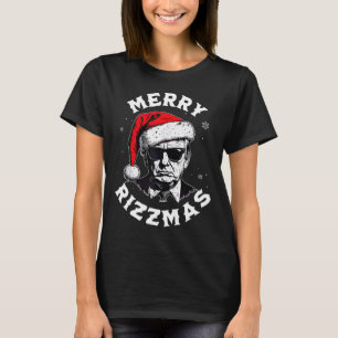 Camiseta Feliz Rizzmas Natal Engraçado Trump Papai Noel Xm